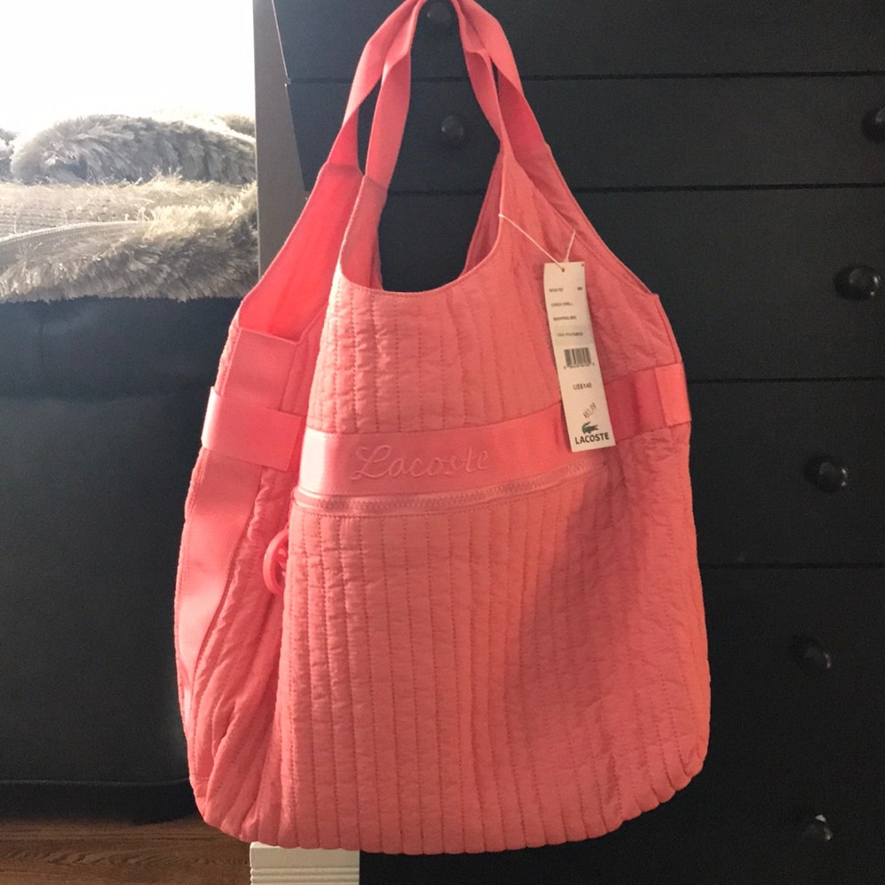 NWT Lacoste tote coral